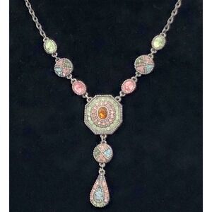 and LOVELY brand genuine swarovski crystal necklace y shape dangle vintage